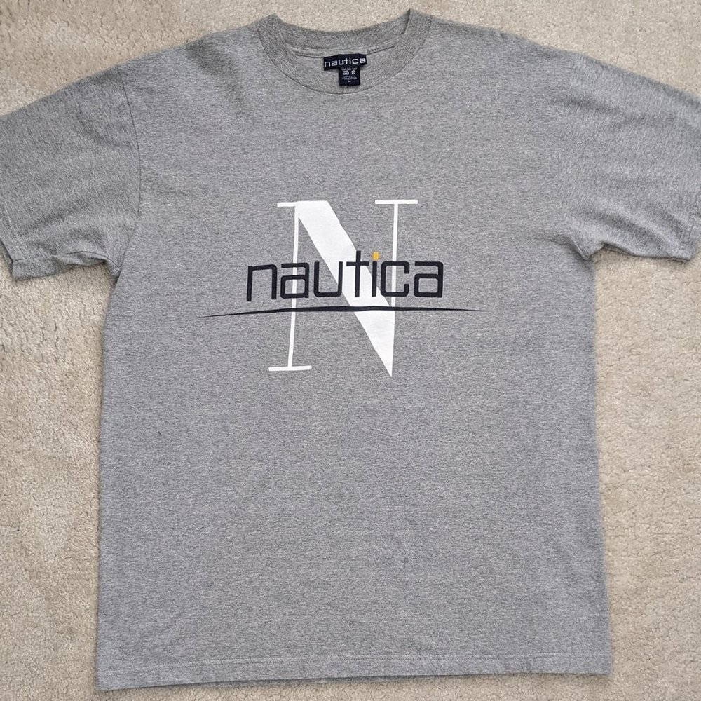 Nautica gray t-shirt vintage Y2K vtg